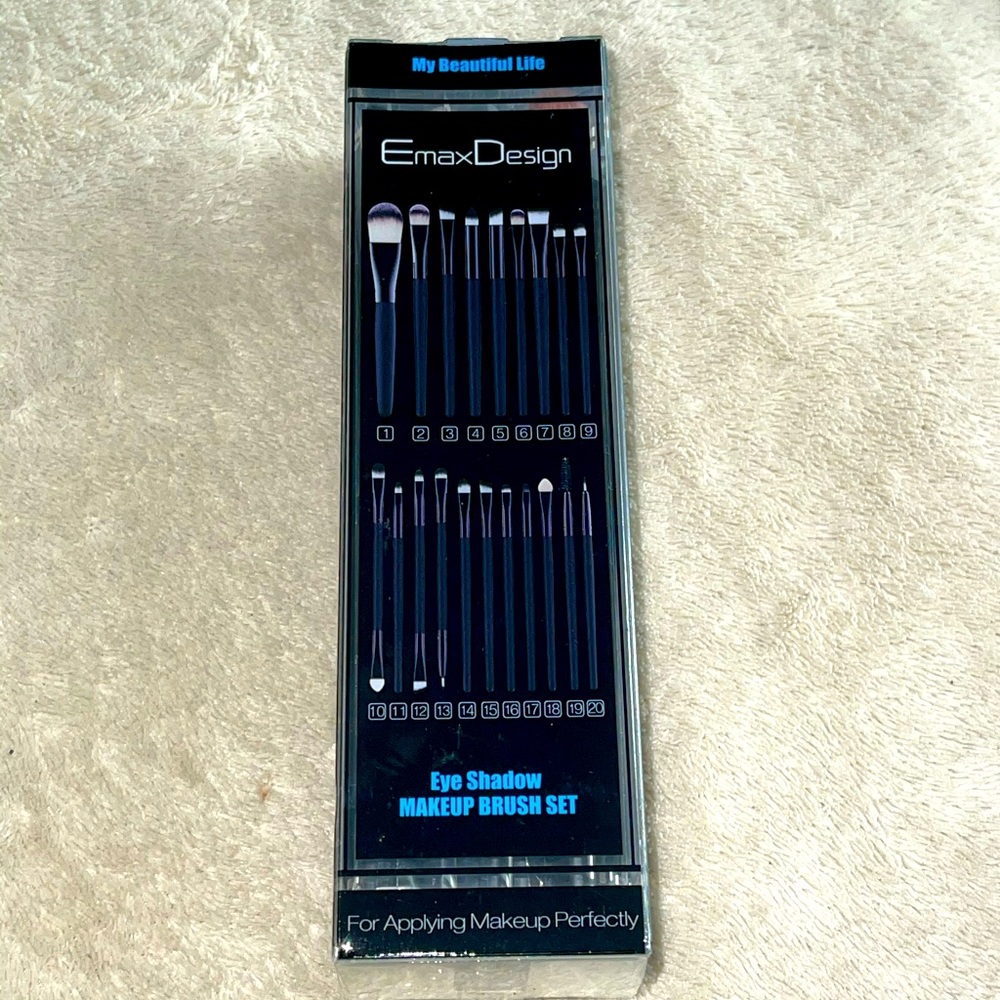Emax Design Eye Shadow Brush Set - 20 Brushes